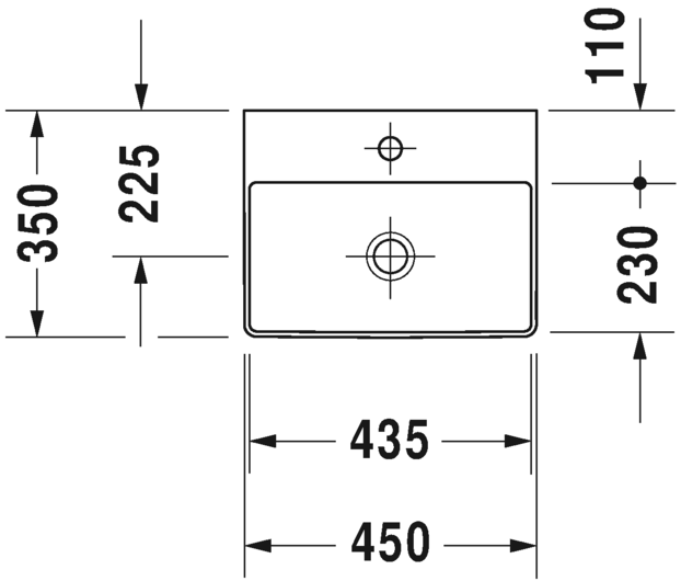 0732450079 Подвесная раковина настенная овальная Duravit DuraSquare - Вид №1
