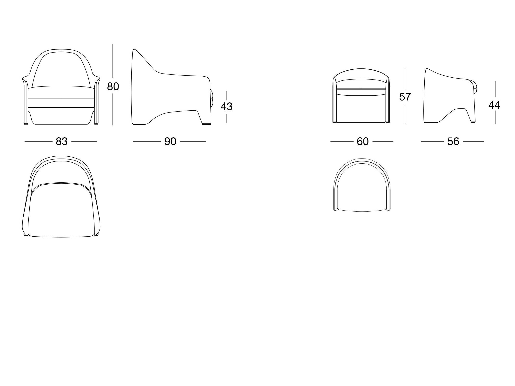 Тканевое кресло с подлокотниками Longhi Blooming ARCH-00083259 - Вид №4