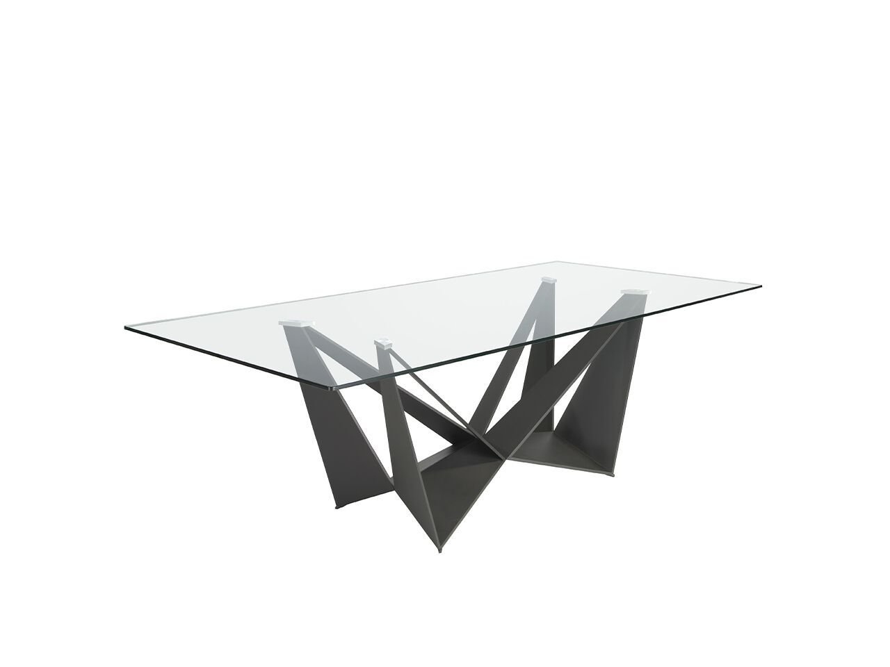 Прямоугольный обеденный стол из нержавеющей стали и стекла Angel Cerda Urban Deco ARCH-00045850 - Вид №1