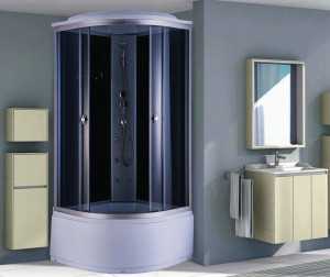 Душевая кабина NG- 2508-14G (900х900х2150) высокий поддон(45см) ГИДРОМАССАЖ стекло ТОНИРОВАННОЕ