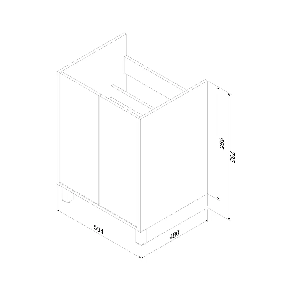 Тумба AM.PM Stern для ванной с раковиной, белый/орех 60 см 89430349 STLM-1574014 - Вид №5