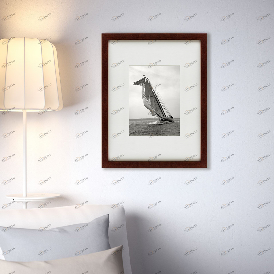 Картина черно-белая 60х47 см "Яхта, 1901г." КАРТИНЫ В КВАРТИРУ  00-3894657 Белый;черный 
