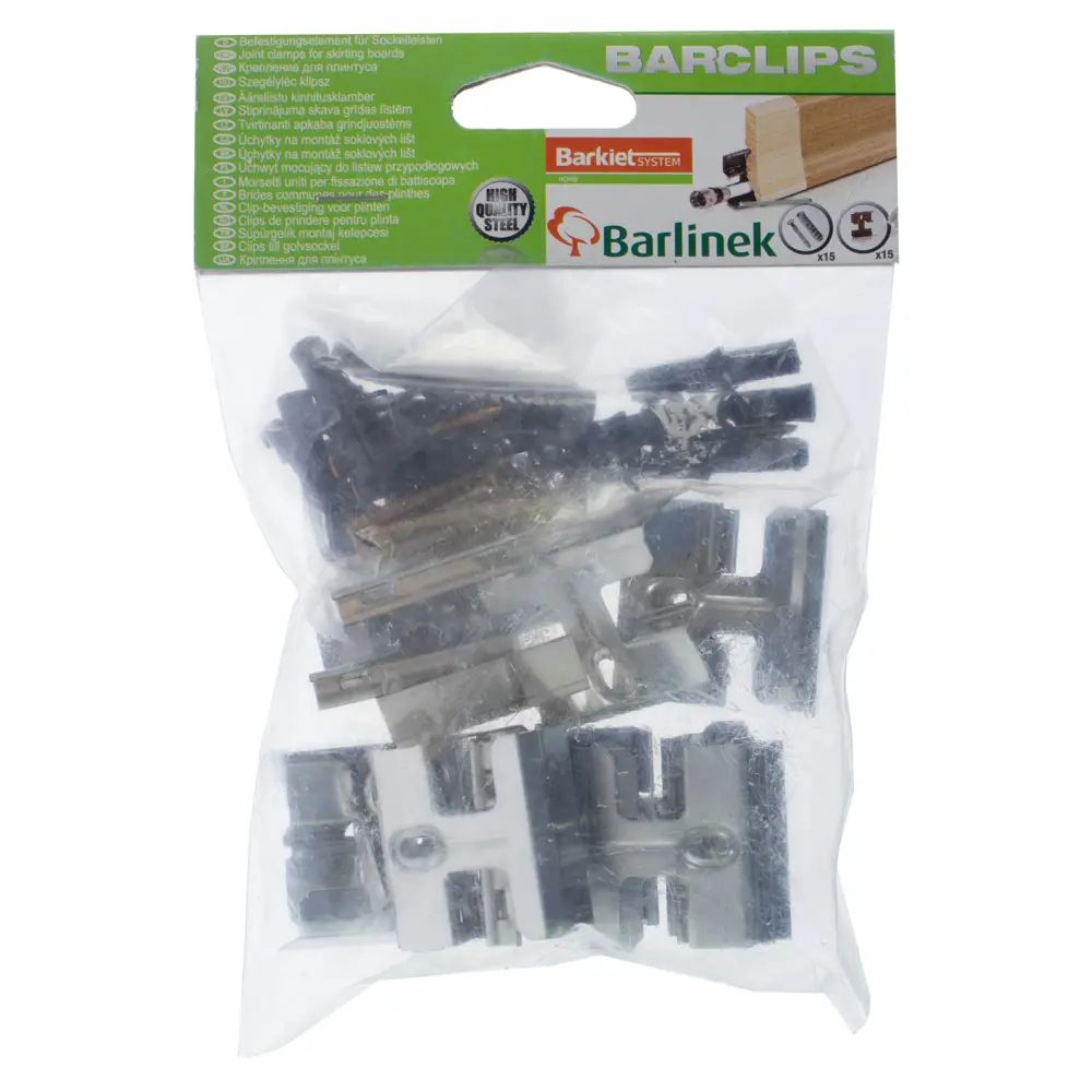 Клипсы монтажные для шпонированного плинтуса Barlinek 15 шт. в упаковке 12983569 STLM-2090912  - Вид №1