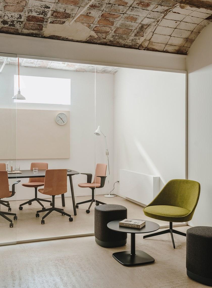 ENEA Круглый журнальный столик со стальным основанием и столешницей из нпл Iron sun-id-1398912 - Вид №9