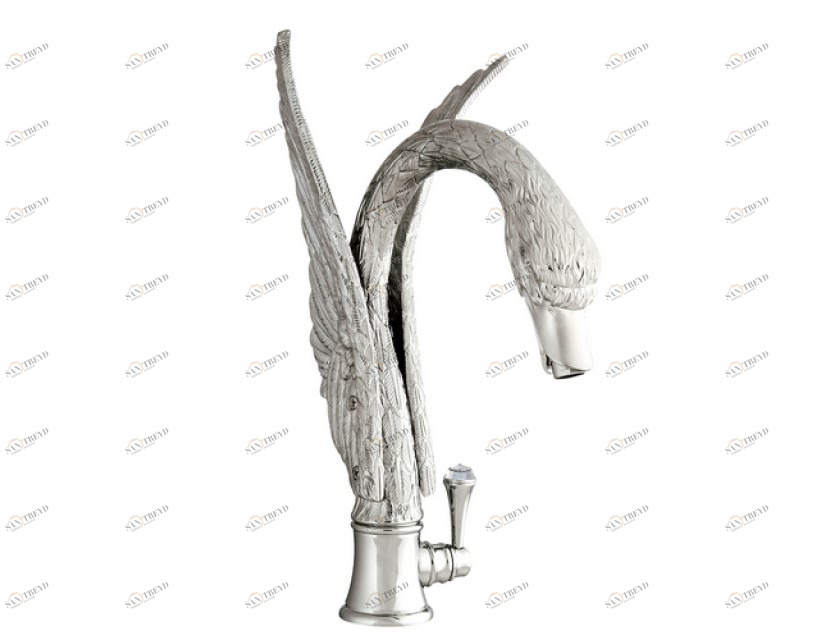 039444.000.00 Смеситель для раковины monolever Золото 24К Mestre Swan