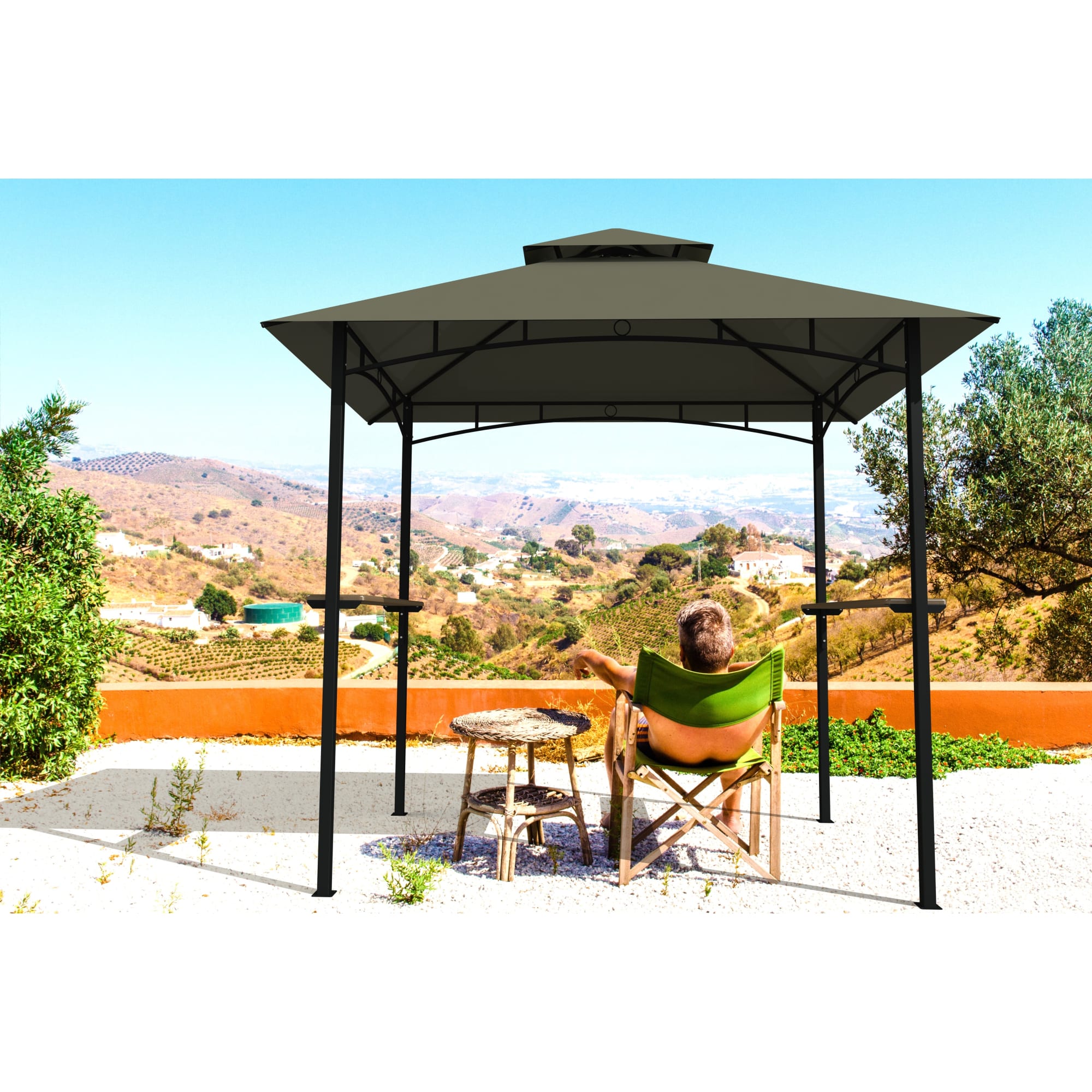 82697255 Шатер садовый Аромат 2.45х1.52х2.56 м сталь серый (без штор) Santreyd  - Вид №2