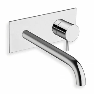 CRITV258 Смеситель для раковины LARGE, настенный, внешние части для CRICS200 (правая сторона) - CRICS201 (левая сторона) со сливом 1 "1/4 Up & Down и металлической пластиной Cristina Rubinetterie