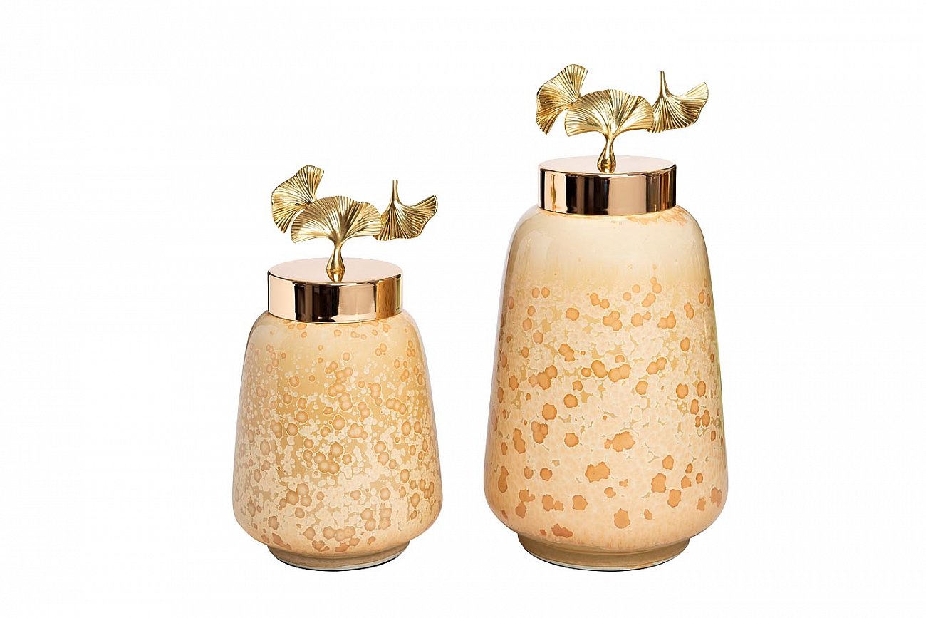 Ваза керамическая с крышкой бежевая 55RD4045S GARDA DECOR ДИЗАЙНЕРСКИЕ 00-3880517 Бежевый  - Вид №1