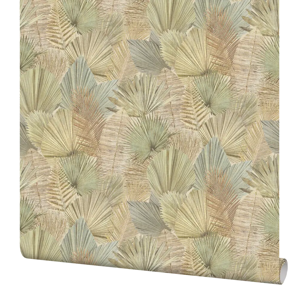 Обои флизелиновые Wall up Holiday бежево-зеленые 1.06 м 647549 STLM-2194437