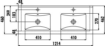 SU121-00CB00E-0000 Раковина SU121 мебельная (46*121см) Creavit  - Вид №2