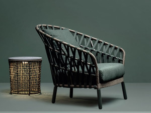 Кресло для сада из акриловой ткани с подлокотниками