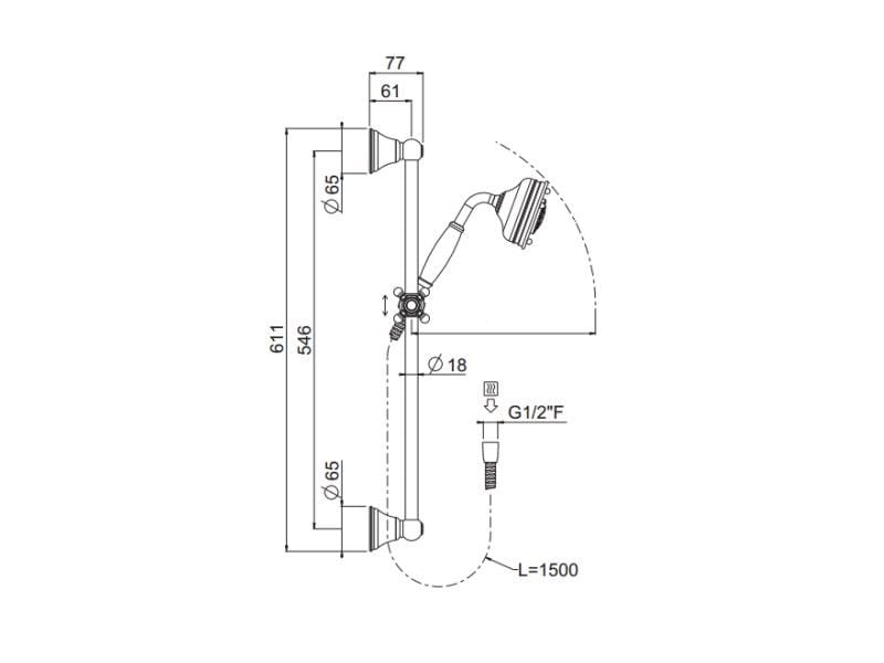 Подъемы и подъемы с рампой CARIMALI COLONIAL H60 DOCCIA COLONIAL ARCH-00115186 - Вид №2