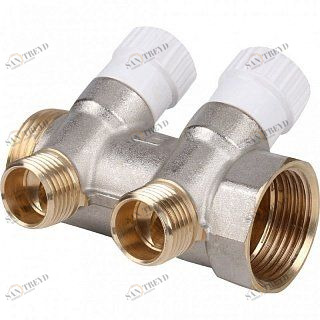 Коллектор 1" STOUT с вентилями на 2 выхода 1/2" SMB6851011202