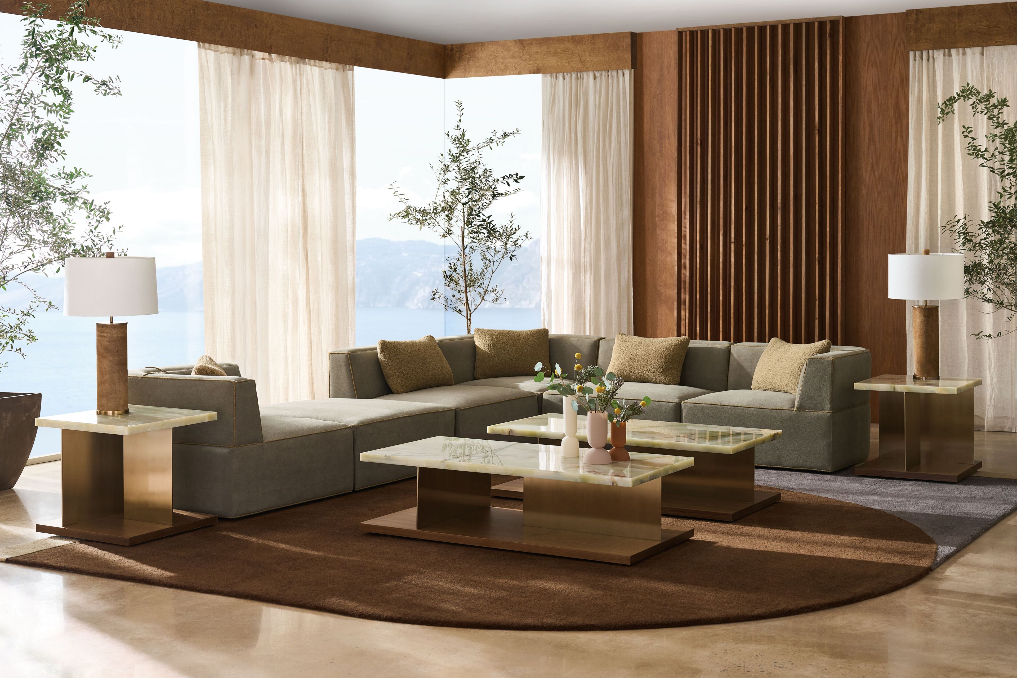 Модульный угловой диван из нубука Caracole Марбелья ARCH-00006537 - Вид №1