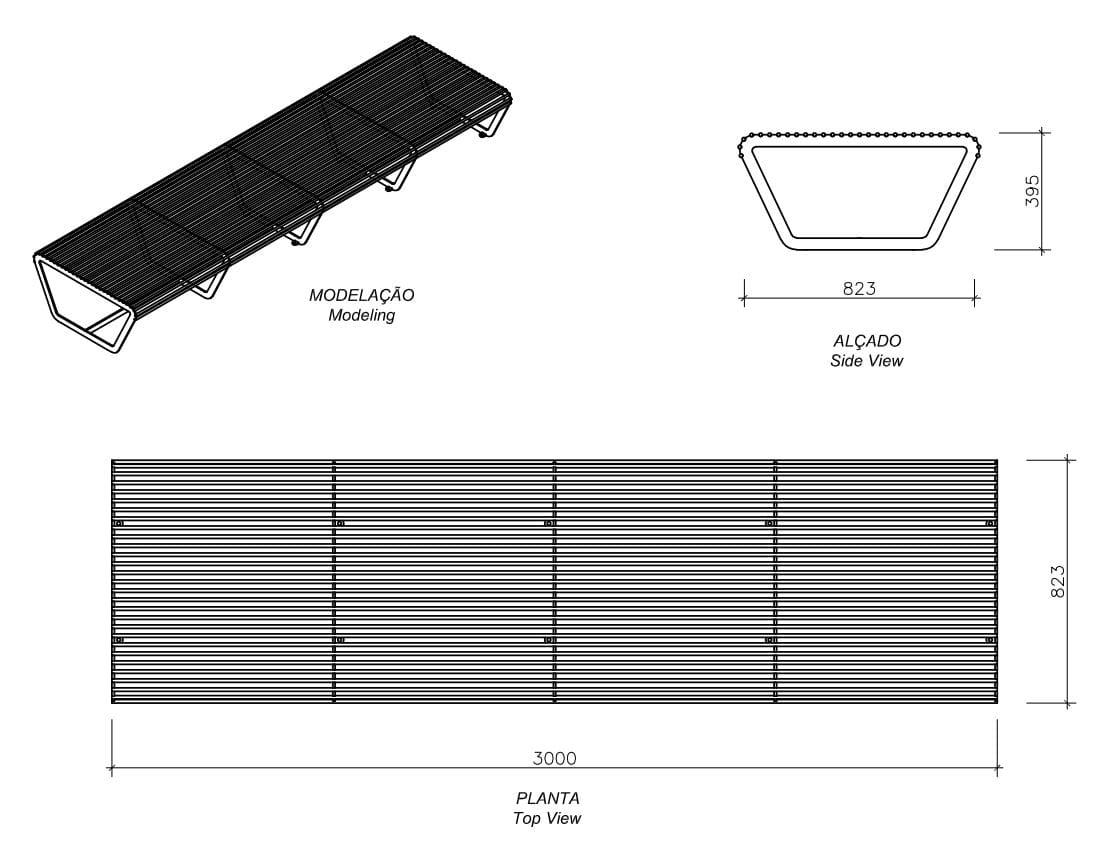 Стальная скамья без спинки amop рама ARCH-00099127 - Вид №7