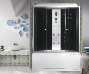 Душевая кабина NG-5170-01 (1700х750х2200) высокий поддон(56см) стекло ТОНИРОВАННОЕ