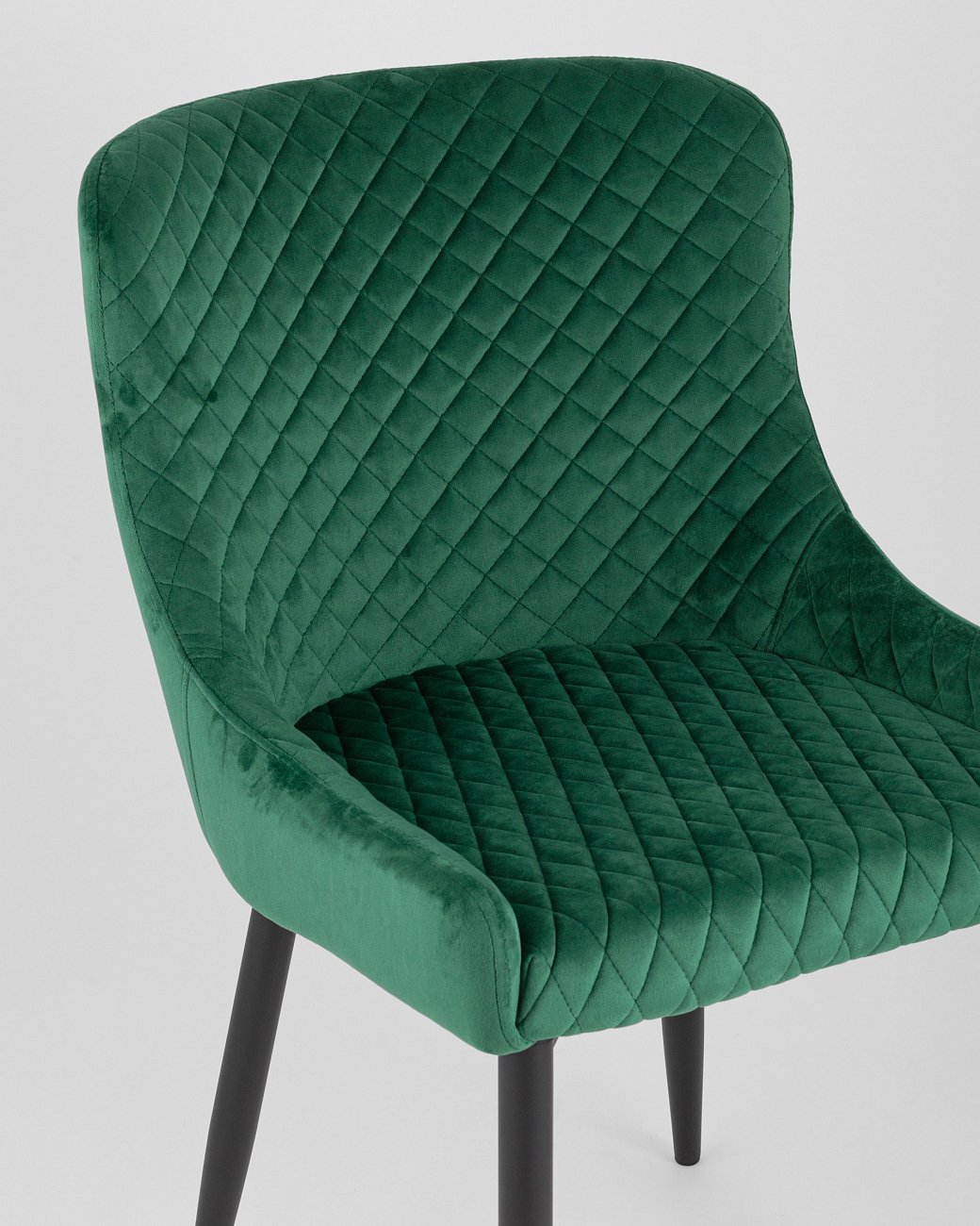 Стул мягкий со спинкой изумрудный с черными металлическими ножками "Ститч" STOOL GROUP ДИЗАЙНЕРСКИЕ 00-3881932 Зеленый  - Вид №7