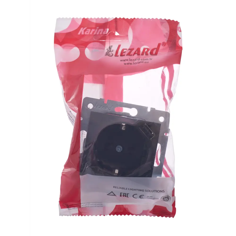 Розетка Lezard Karina с заземлением разъем USB цвет черный бархат 84408457 STLM-2174271 - Вид №10