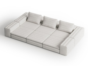 3-местный тканевый диван с полуостровом