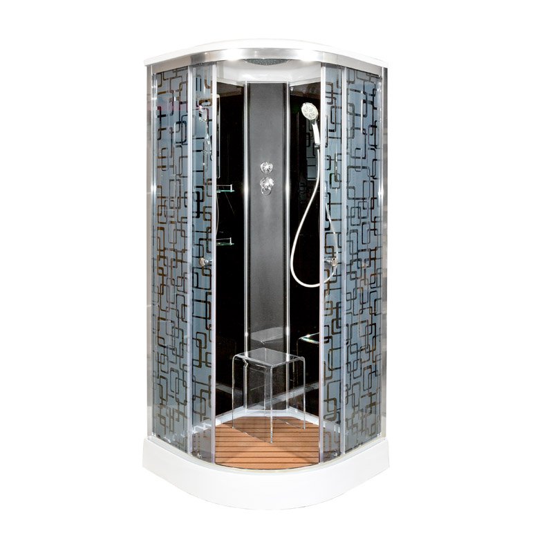 D08S LED Душевая кабина DETO Серия D BМ1510 стандартная BLACK - Вид №2