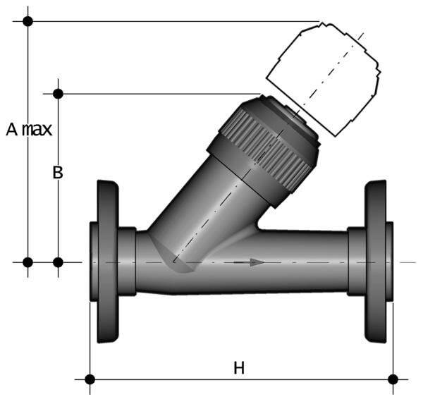 SANIT 753110106 Обратный клапан, PVC-U, свободный фланец  - Вид №1