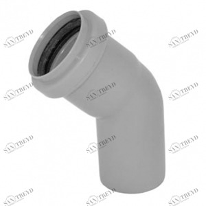 Отвод ПВХ канализационная D40мм 45 градусов Политек 6305