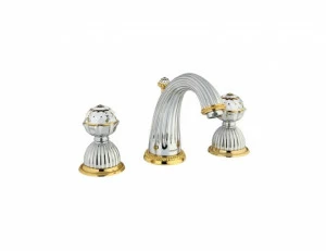 033201.000.62 Раковина с тремя отверстиями и кристаллами Swarovski Сатин никель