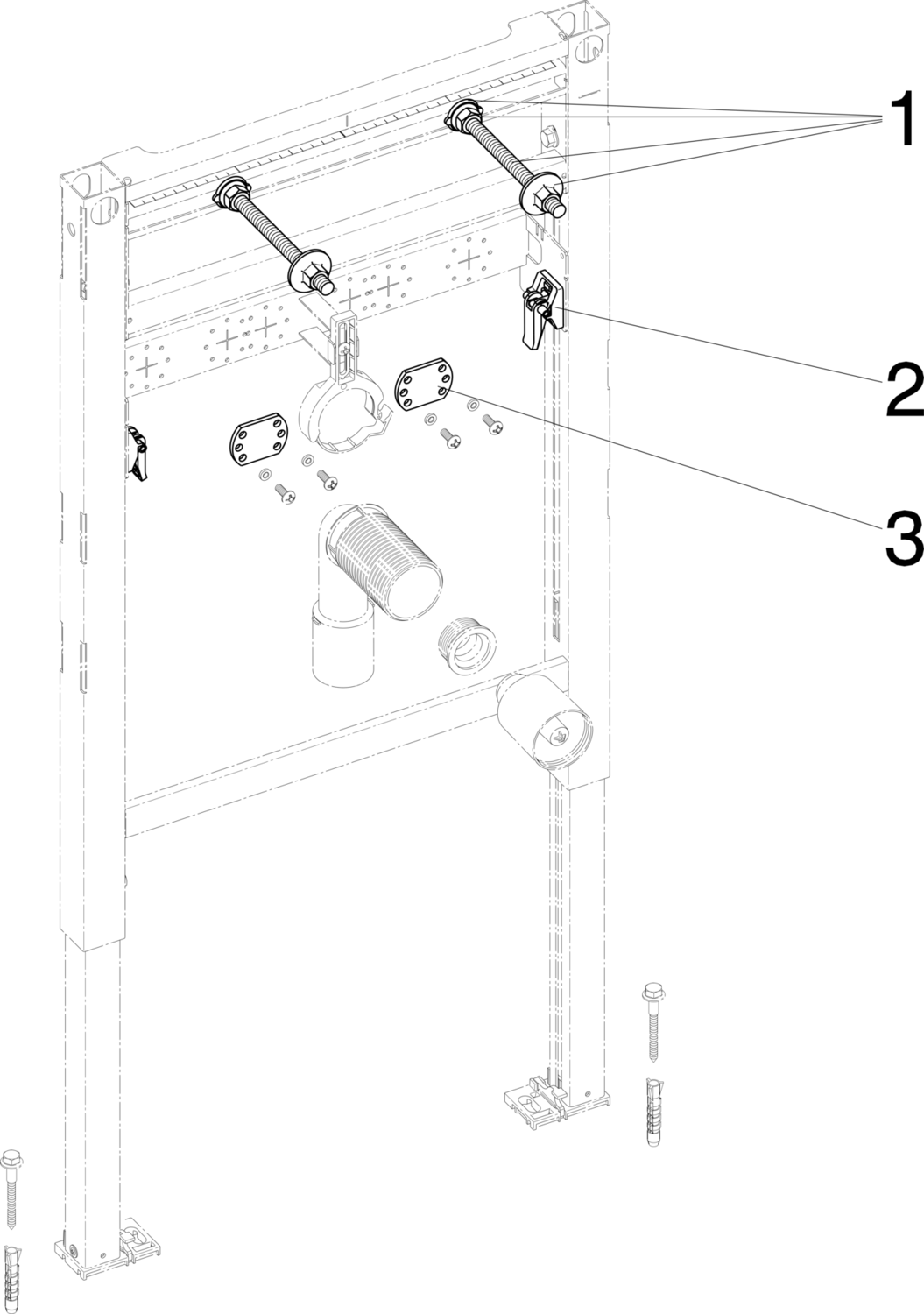 Системная техника  Prevista Dry  Элементы для умывальников VIEGA 776 190 Модель 8535.31 Santreyd  - Вид №3