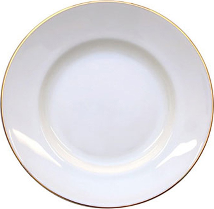 1047793 Императорский фарфоровый завод Тарелка 15,5см "Золотой кантик" "Гладкая" Фарфор костяной 