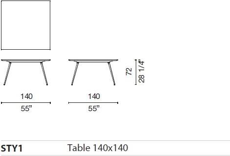 Cappellini Стол на стальных конических ножках sun-id-1380887 - Вид №3