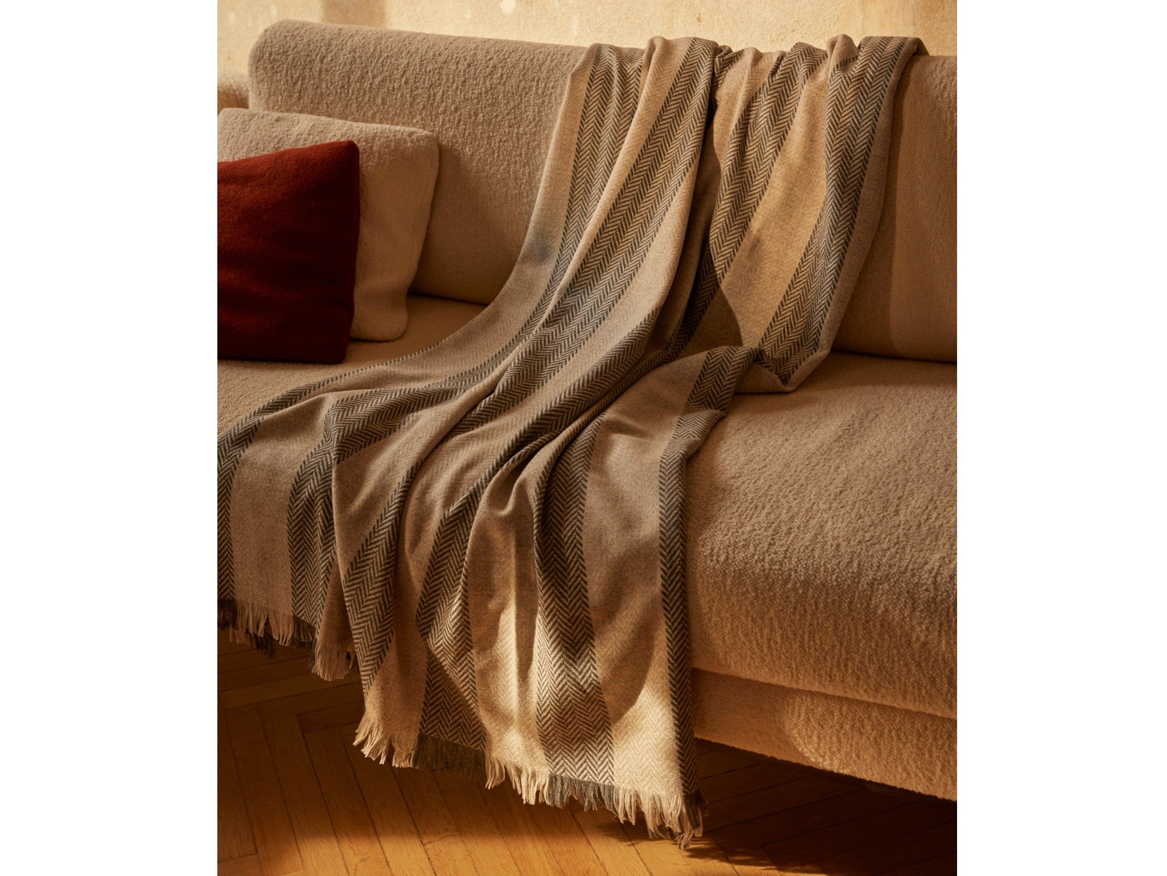 Шерстяное полосатое одеяло Bolzan SPINAPESCE ARCH-00054437