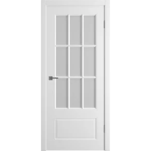 Комплект двери Эрика со стеклом 60x200 см эмаль белый с добором 100 мм