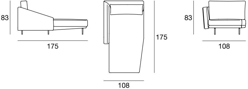 CTS SALOTTI Мягкая кушетка из нубука Urban sun-id-1486124 - Вид №2