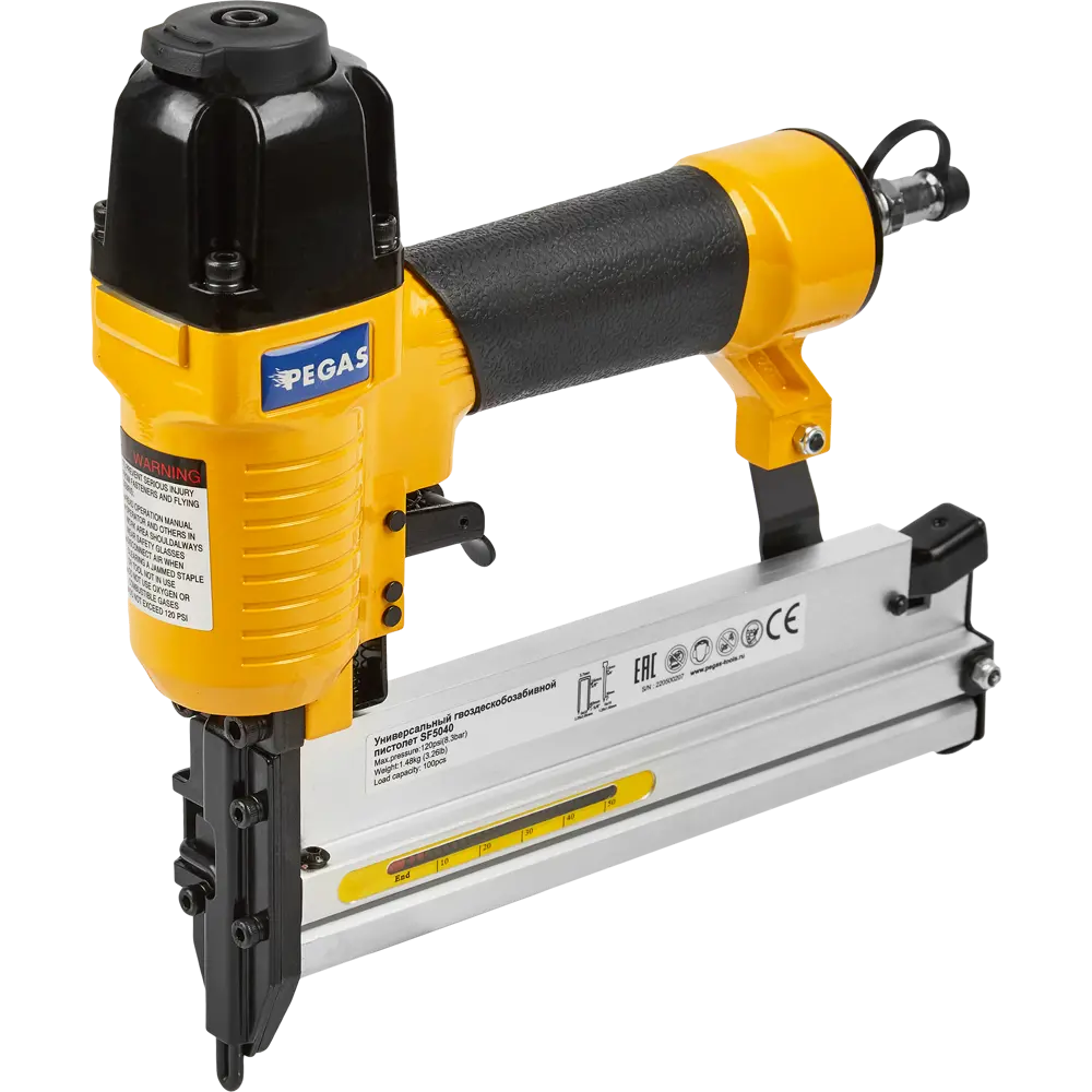 Степлер пневматический Pegas Pneumatic SF5040 тип скоб 18GA 16-40 мм STLM-2041902