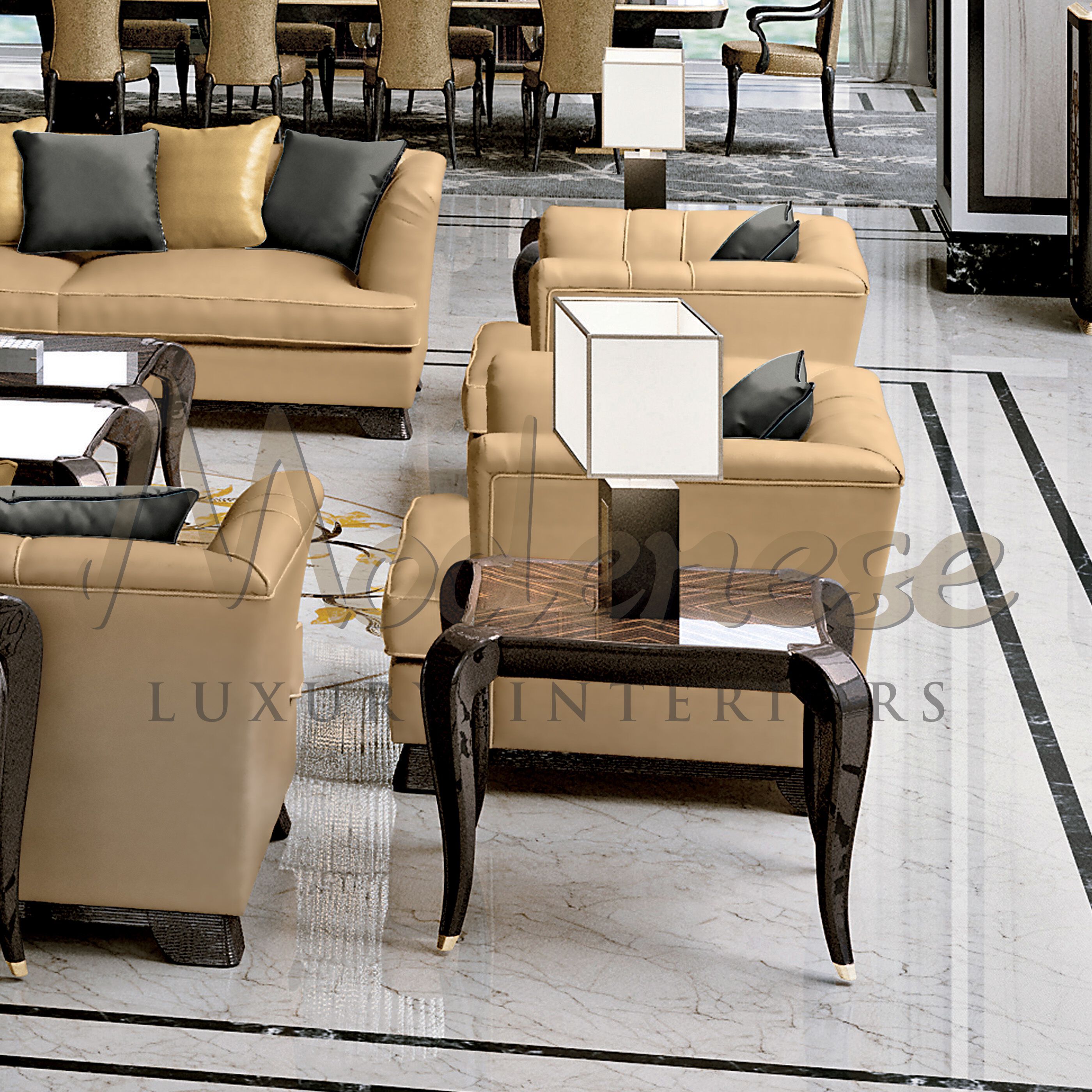 Высокий квадратный деревянный журнальный столик Modenese Luxury Interiors WHISPER ARCH-00088196 - Вид №2