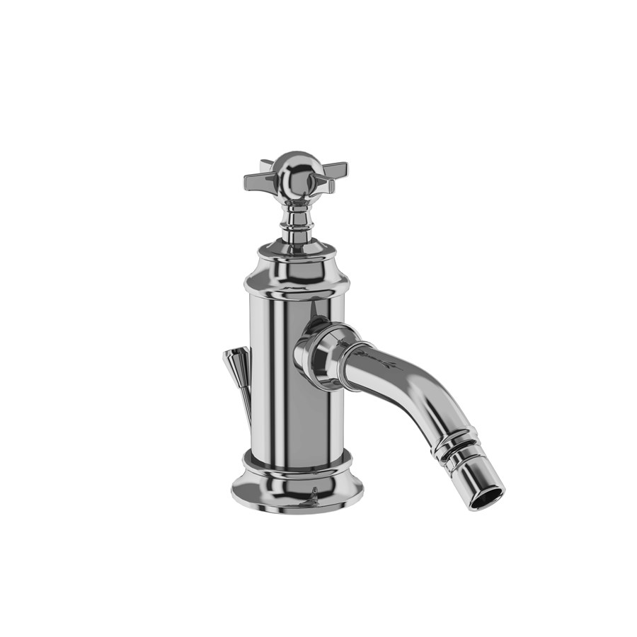 Burlington Arcade Смеситель для биде, однорычажный, Arcade, со сливным клапаном Хром с черным рычагом ABL13C  - Вид №4