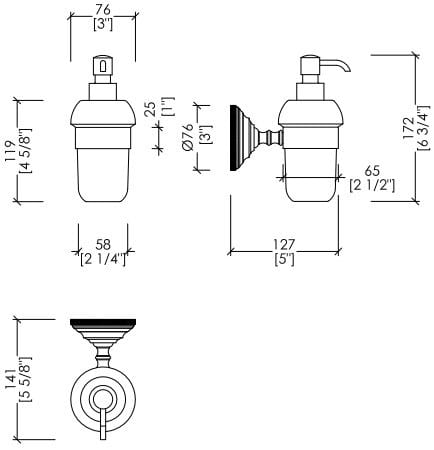 Керамический настенный дозатор мыла Devon&Devon Gemstone ARCH-00080107 - Вид №2