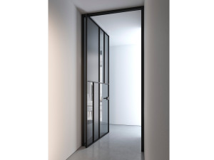 Стеклянная распашная дверь без поддельной рамы