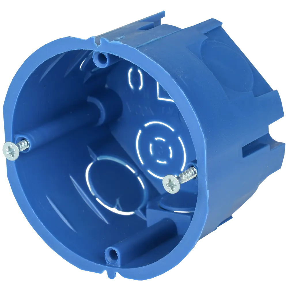 Подрозетник IEK под бетон и кирпич 68x45 мм с саморезами IP20 цвет синий Santreyd STLM-2087073