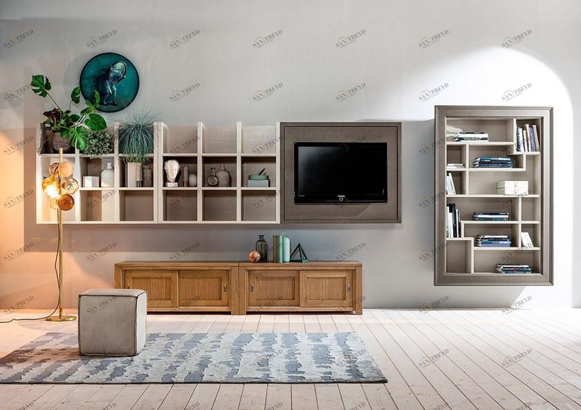 Devina Nais Модульная стенка для хранения из массива дерева с подставкой под телевизор sun-id-1417615