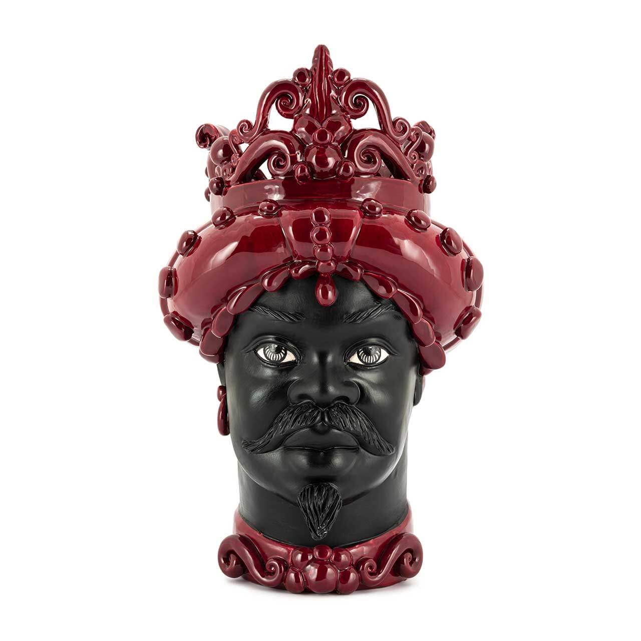 201142-48 ABHIKA ВАЗА MORO MAN MED. МАТ H45 BURGUNDY  - Вид №3