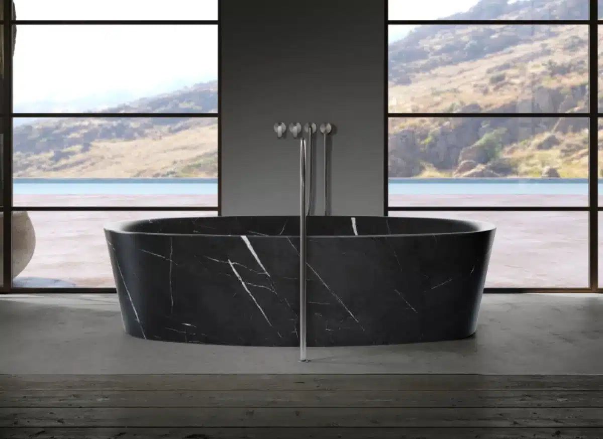 Мраморная овальная ванна в центре комнаты COCOON Maison ARCH-00047825 - Вид №12