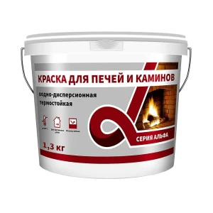91262844 Краска для печей и каминов термостойкая Альфа Alfavit 1.3 кг. белая STLM-0854644
