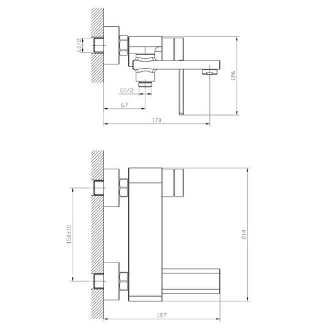 Orange Splito M36-100cr однозахватный ванно/душевой смеситель чёрный sun-id-1517319 - Вид №1