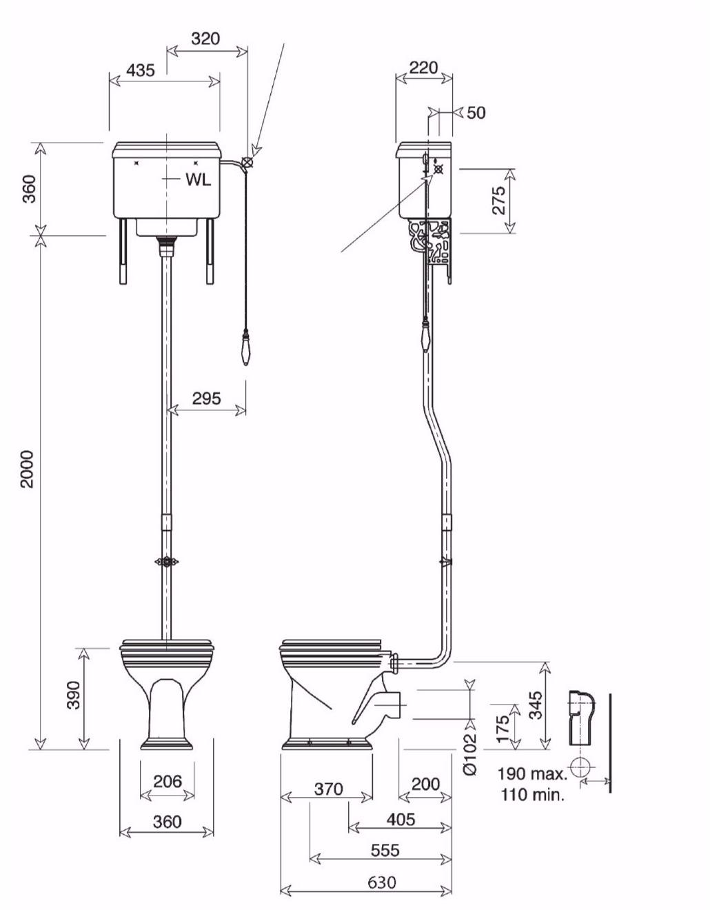 Компакт унитаз с бачком Белый Gentry Home VICTORIAN Англия sun-id-1395601 - Вид №1