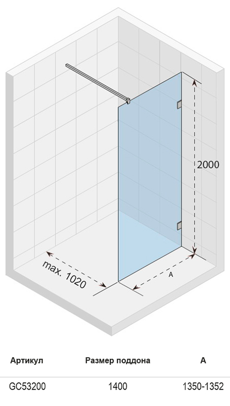 GC53200 Неподвижная стенка Riho Scandic Santreyd  - Вид №1