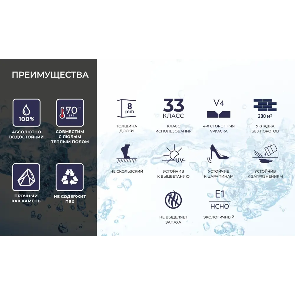 Ламинат Дуб Кариньян 33 класс толщина 8 мм с фаской 1.665 м² Santreyd STLM-2180737 - Вид №2