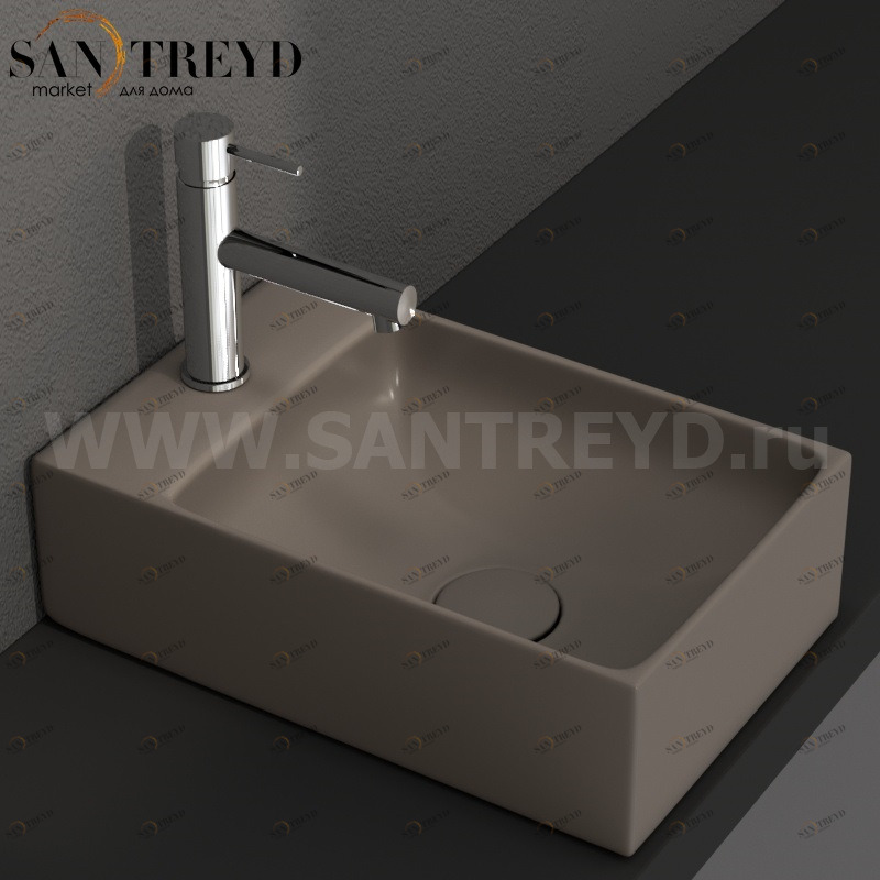 B6R40CS Подвесная раковина настенная прямоугольная Ceramica Globo T-EDGE