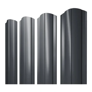 Штакетник Grand Line округлый 15 мм 2.01 м двухсторонний фигурная кромка RAL 7024 серый 10 шт.