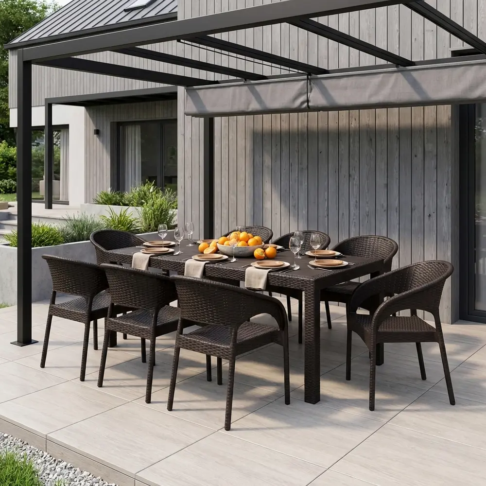 Кресло Rattan Ola Dom 62x58x80.5 см полипропилен цвет коричневый Santreyd STLM-2170235 - Вид №4